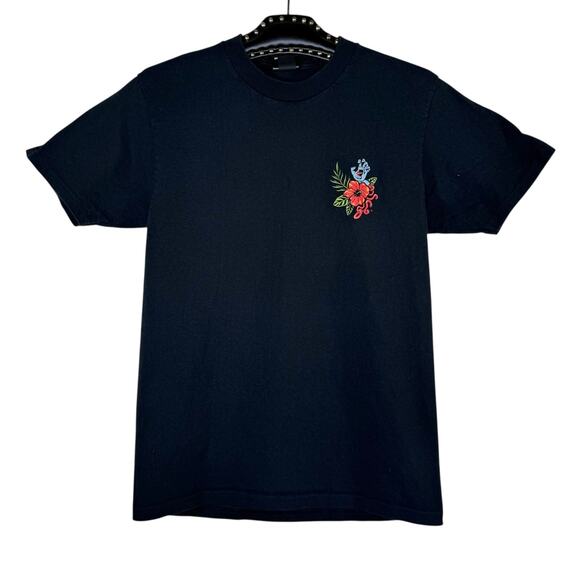 Santa Cruz Men's Black Short Sleeve Shirt Floral Logo Small Skater - Picture 2 of 7